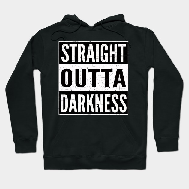 Blackout 2020 Straight Outta Darkness Novelty Distressed Hoodie by Capital Blue